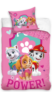 PAW Patrol Dekbedovertrek Pup Power - 140 x 200 cm - Katoen - roze