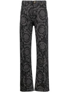 Versace jean à motif Barocco Silhouette - Gris