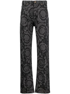 Versace jean à motif Barocco Silhouette - Gris