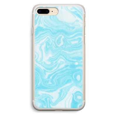 Waterverf blauw: iPhone 7 Plus Transparant Hoesje