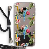 Kleurrijke papegaaien: Samsung Galaxy J4 Plus Transparant Hoesje met koord