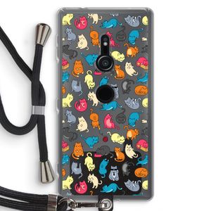 Kleurrijke katten: Sony Xperia XZ2 Transparant Hoesje met koord