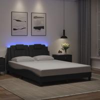 Bedframe met LED-verlichting kunstleer zwart 140x190 cm