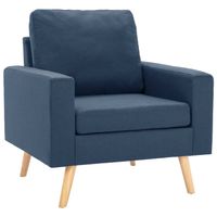 The Living Store Fauteuil - Comfortabele zitervaring - Blauw - 77 x 71 x 80 cm - thumbnail