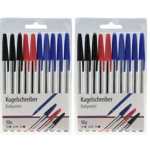 2x Kleuren balpennen 10 stuks