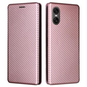 Sony Xperia 10 VI Flip Hoesje - Koolstofvezel - Rose Gold