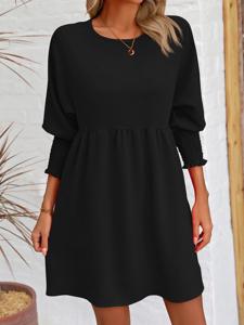 Casual Loose Plain Dress With No