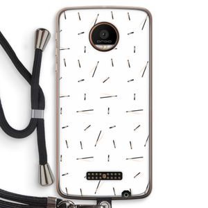 Hipster stripes: Motorola Moto Z Force Transparant Hoesje met koord