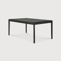Ethnicraft Uitschuifbare Eettafel 'Bok' Gevernist Eikenhout, 160/240 x 90cm, kleur Zwart