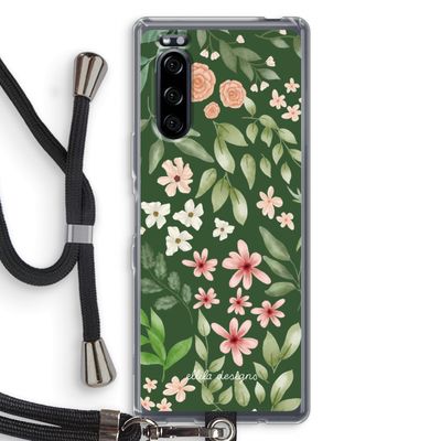Botanical green sweet flower heaven: Sony Xperia 5 Transparant Hoesje met koord