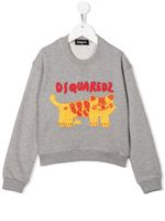 DSQUARED2 KIDS sweat à motif animalier brodé - Gris - thumbnail