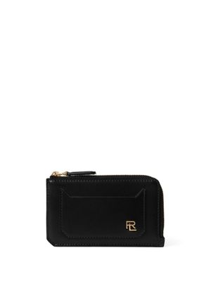 Ralph Lauren Collection portefeuille zippé en cuir à plaque logo - Noir