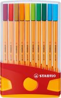 STABILO point 88, fineliner 0.4 mm, ColorParade rood/blauw 20 kleuren