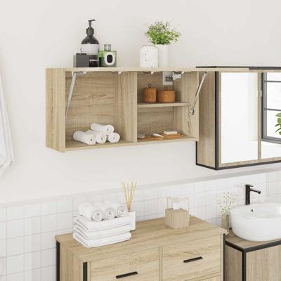 Badkamerwandkast 80x25x40 cm bewerkt hout sonoma eikenkleurig