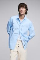 Geborduurde gestikte blouse - BLUE - XL