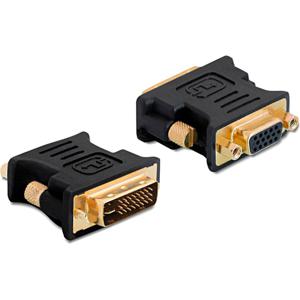 DeLOCK VGA 15pin F > DVI 24+5 M DVI-I 15pin VGA Zwart