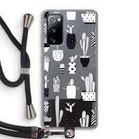 Cactusmotief: Samsung Galaxy S20 FE / S20 FE 5G Transparant Hoesje met koord