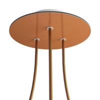 Ronde plafondkap minimalistisch 3 uitgangen - kleur koper 20cm