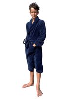 Relax Company  kinderbadjas fleece marine blauw - thumbnail