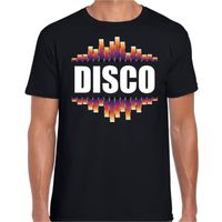 Disco fun tekst t-shirt zwart heren - thumbnail