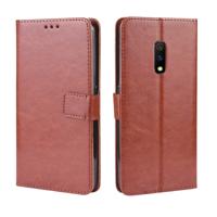 Retro Crazy Horse textuur horizontale Flip lederen case voor OPPO Realme X/OPPO K3 met houder & kaartsleuven & fotolijstjes (bruin)
