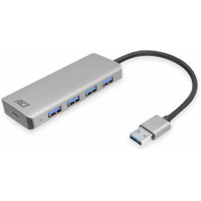 ACT AC6121 interface hub USB 3.2 Gen 1 (3.1 Gen 1) Type-A 5000 Mbit/s Aluminium