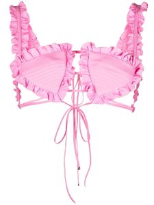 The Attico brassière à volants - Rose