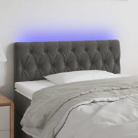 Hoofdbord LED 100x7x78/88 cm fluweel donkergrijs