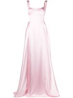 Atu Body Couture robe longue satiné à col v au dos - Rose