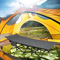 Veldbed Inklapbaar Campingbed Klapbed met Zijzak Draagbare Campingstoel Incl. Draagtas Logeerbed voor Binnen en Buiten Grijs