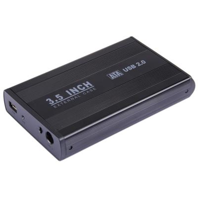 Externe USB 2.0 behuizing voor 3.5 inch SATA HDD harde schijf met 1.5A stroom adapter
