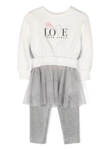 Lapin House ensemble robe-legging Love en coton mélangé - Blanc