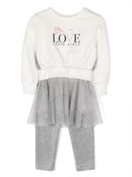 Lapin House ensemble robe-legging Love en coton mélangé - Blanc