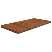 Wastafelblad 80x40x2,5cm behandeld massief hout donkerbruin