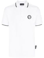 Plein Sport polo à patch logo SS - Blanc