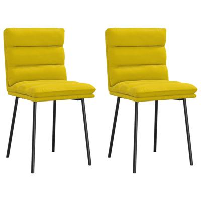 Eetkamerstoelen 2 st fluweel geel