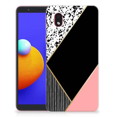 Samsung Galaxy A01 Core | TPU Hoesje | Zwart Roze Vormen