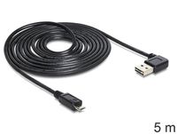 DeLOCK USB 2.0 5m USB-kabel USB A Micro-USB B Zwart - thumbnail