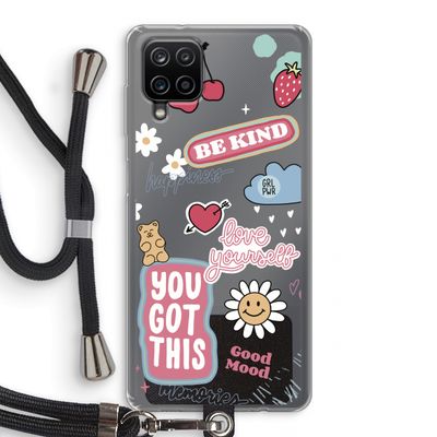 Positivity: Samsung Galaxy A12 Transparant Hoesje met koord