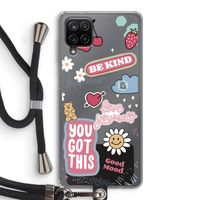 Positivity: Samsung Galaxy A12 Transparant Hoesje met koord