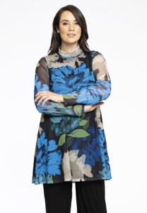 Yoek Tuniek Wide Bottom met col | Blauw | Maat 58/60
