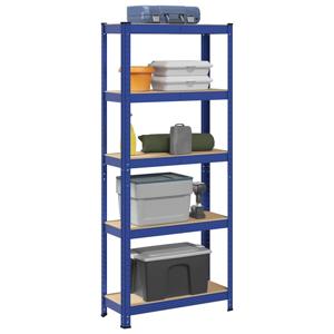 VidaXL Opbergrek 5-laags staal & bewerkt hout blauw