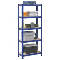 VidaXL Opbergrek 5-laags staal & bewerkt hout blauw