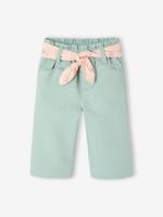 Weite Baby Hose mit Bindegürtel Oeko-Tex grijsblauw