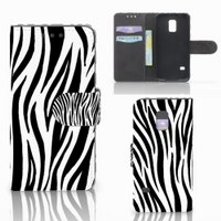 Samsung Galaxy S5 Mini Telefoonhoesje met Pasjes Zebra - thumbnail