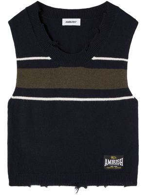 AMBUSH gilet en laine à effet usé - Bleu