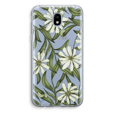 Wit bloemenpatroon: Samsung Galaxy J5 (2017) Transparant Hoesje