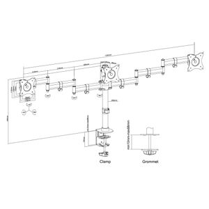 Neomounts NM-D135D3 Monitorarm Zwart