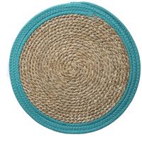 Ronde placemat zeegras blauw 39 cm - thumbnail