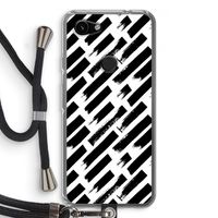 Zwarte vegen: Pixel 3a Transparant Hoesje met koord